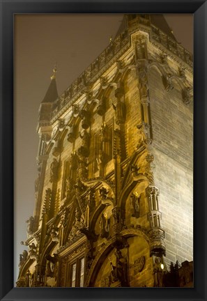 Framed Powder Tower in Prague, Czech Republic Print