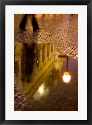 Framed Municipal House Reflection, Czech Republic Print