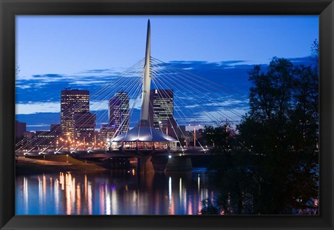 Framed Esplanade Riel Pedestrian Bridge, Winnipeg Print