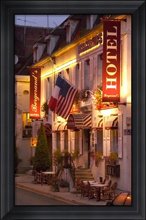 Framed Hotel Bergerand&#39;s in Village of Chablis Print