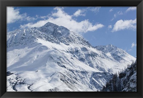 Framed French Alps in Winter Print