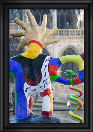 Framed Detail of the Stravinski Fountain in Paris Print
