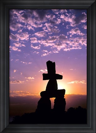 Framed Inukshuk Northwest Territories Print