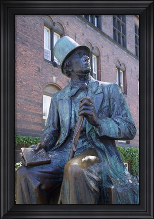 Framed Statue of Hans Christian Andersen Print