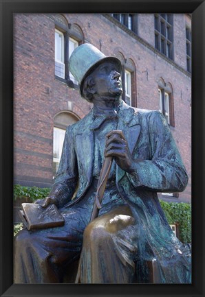 Framed Statue of Hans Christian Andersen Print