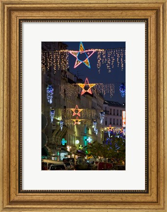 Framed Christmas Lights in Paris Print