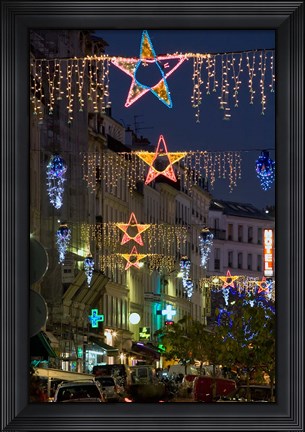 Framed Christmas Lights in Paris Print