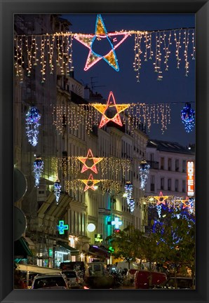 Framed Christmas Lights in Paris Print