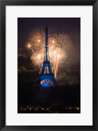 Framed Fireworks at the Eiffel Tower Print