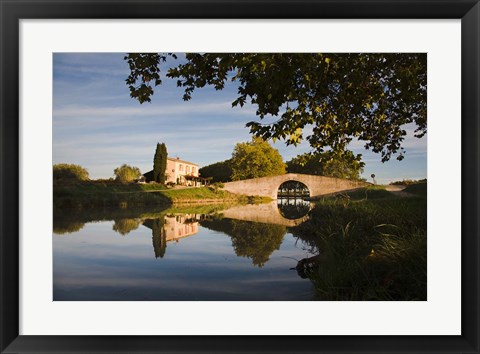 Framed Bridge over Canal du Midi Print