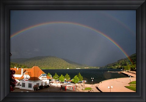 Framed Rainbows at Lake Gerardmer, France Print