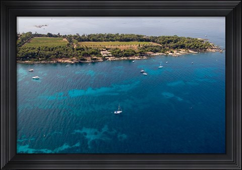 Framed Ile Saint-Honorat, Cote d&#39;Azur, France Print
