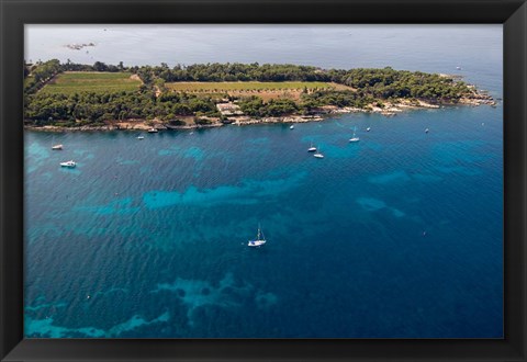 Framed Ile Saint-Honorat, Cote d&#39;Azur, France Print