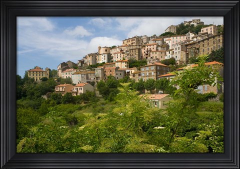 Framed Village of Pieve, Corsica, France Print