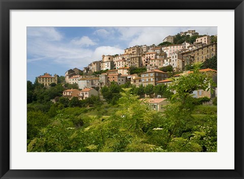 Framed Village of Pieve, Corsica, France Print