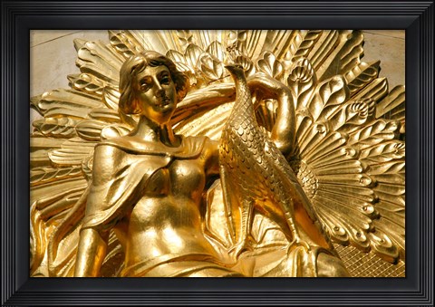 Framed Golden Statuary, Commerz Bank in Leipzig Print