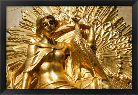 Framed Golden Statuary, Commerz Bank in Leipzig Print
