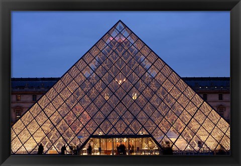 Framed Pyramid, Louvre, Paris, France Print