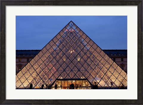 Framed Pyramid, Louvre, Paris, France Print