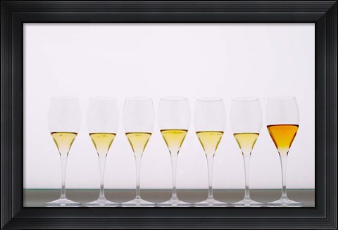Framed Wine Tasting Glasses, Maison de la Champagne Print