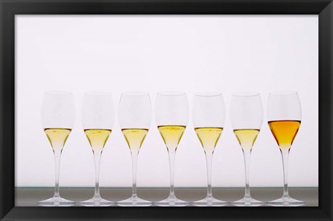 Framed Wine Tasting Glasses, Maison de la Champagne Print