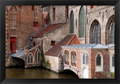 Framed Canals, Bruges, Belgium Print