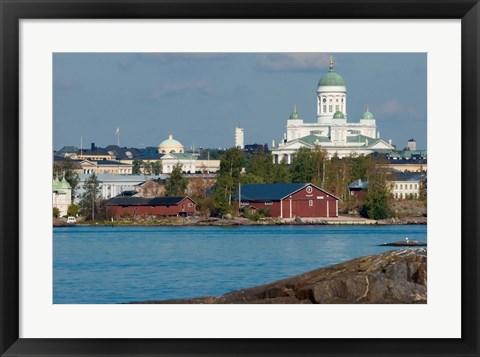 Framed Harbor View, Finland Print