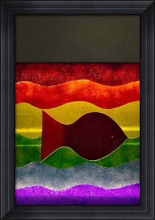 Framed Colorful Fish Drawing Print