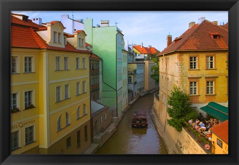 Framed Historical Buildings and Canal, Czech Republic Print