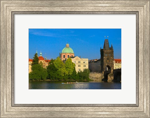 Framed Charles Bridge by Vltava Rive Print
