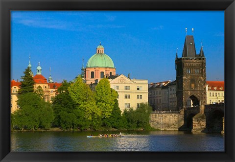 Framed Charles Bridge by Vltava Rive Print