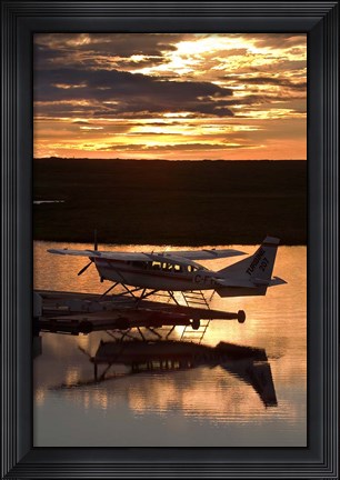 Framed Plane on Whitefish Lake Print