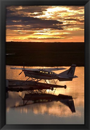 Framed Plane on Whitefish Lake Print