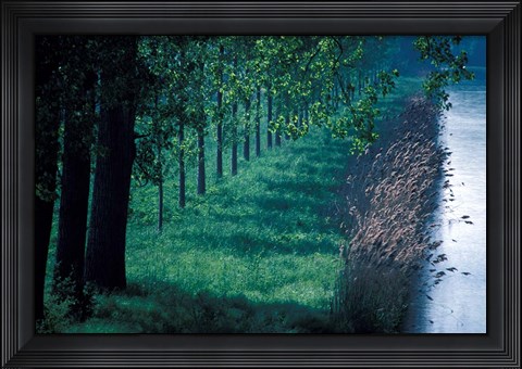 Framed Burgundy Canal, Burgundy, France Print