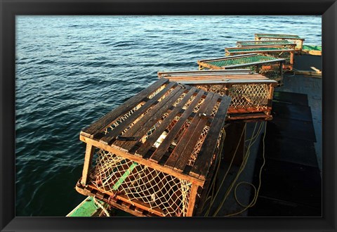 Framed Nova Scotia, Cape Breton, Lobster Traps Print