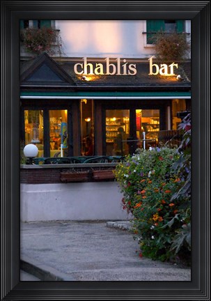 Framed Chablis Bar Cafe, Chablis, Bourgogne, France Print