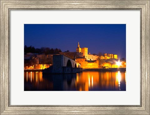 Framed Pope&#39;s Palace on the Rhone and Pont Saint St Benezet Print