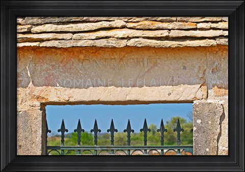 Framed Gate and Key Stone Carved with Montrachet Print