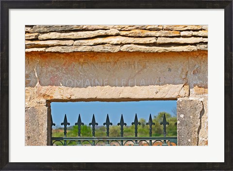 Framed Gate and Key Stone Carved with Montrachet Print
