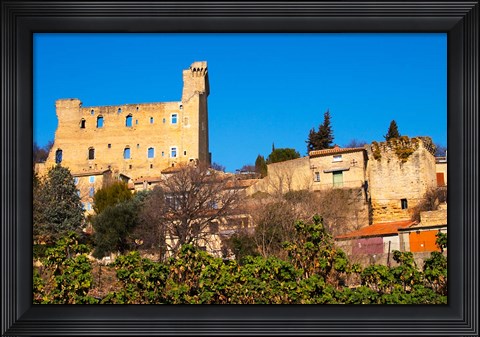 Framed Ruins of the Pope&#39;s Summer Castle in Chateauneuf-du-Pape Print