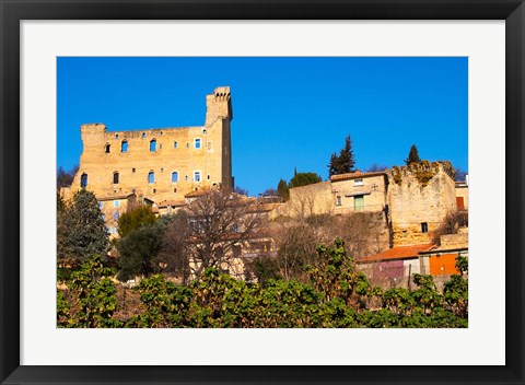 Framed Ruins of the Pope&#39;s Summer Castle in Chateauneuf-du-Pape Print