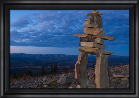Framed Inukshuk in Ogilvie Mountains Print