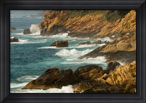 Framed Coastline of Golfe de Porto, Porto, Corsica, France Print