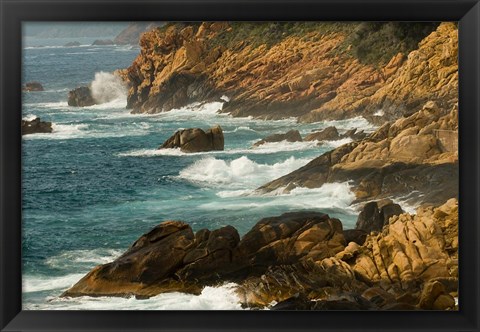 Framed Coastline of Golfe de Porto, Porto, Corsica, France Print