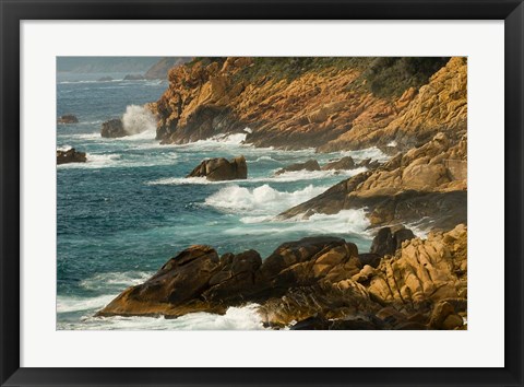 Framed Coastline of Golfe de Porto, Porto, Corsica, France Print