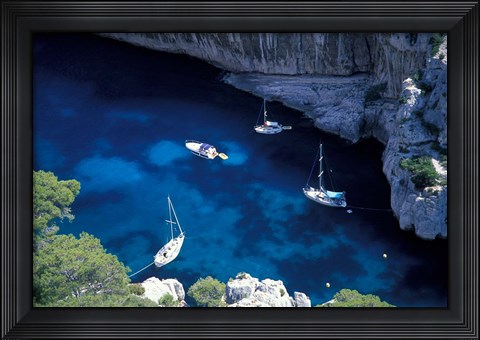 Framed Mediterranean Coast of the French Riviera Print