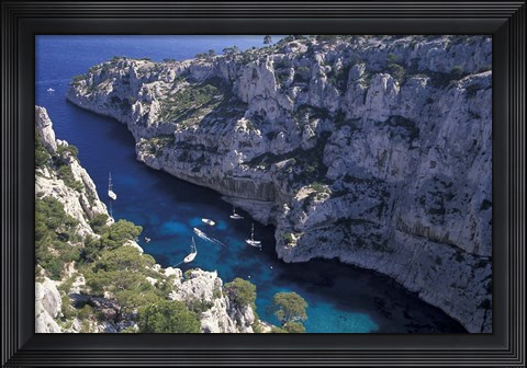Framed Limestone Cliffs,Provence, France Print