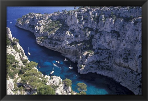 Framed Limestone Cliffs,Provence, France Print