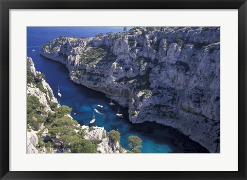 Framed Limestone Cliffs,Provence, France Print