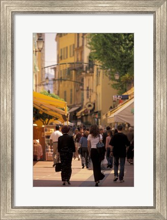 Framed Rue de Republique, Menton, Cote D&#39;Azure, France Print